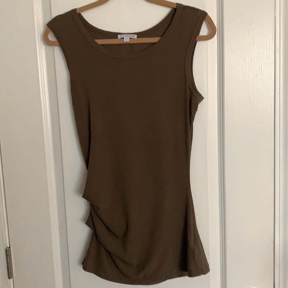 James Perse size 2=M tank Olive w/gathers …
